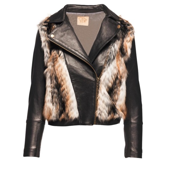 Chaser Jackets & Blazers - Chaser leather shearling Moto jacket size xs